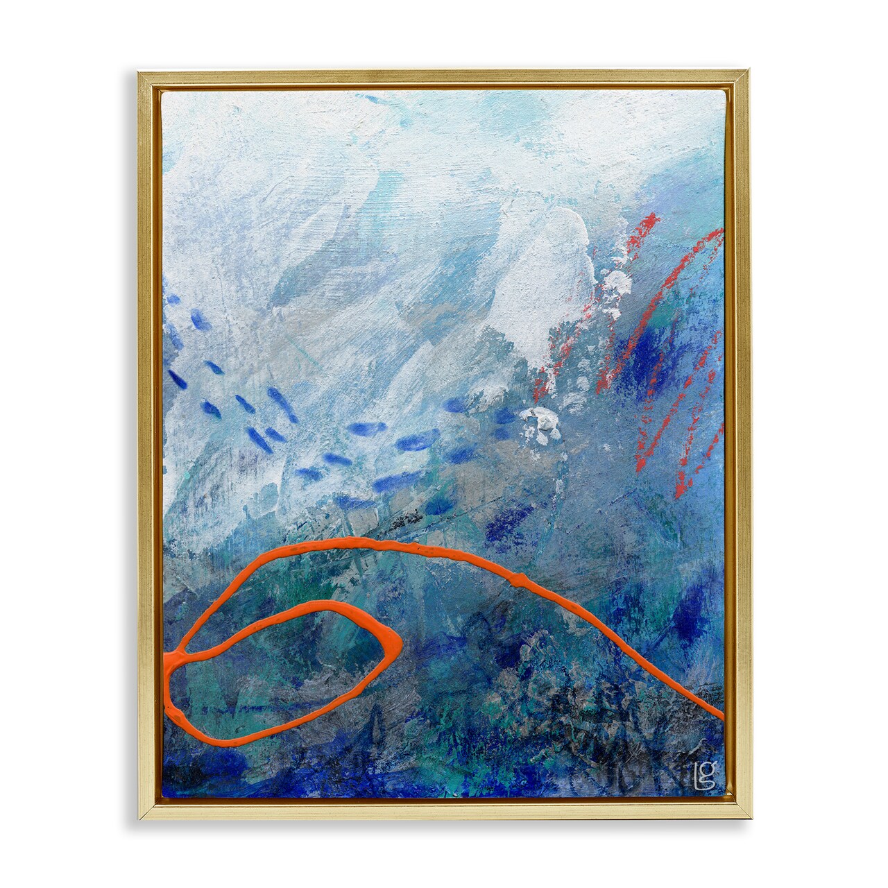 Stupell Industries Underwater World Abstraction Floating Frame, design by Laura Gibson